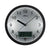 Horloge murale noire avec cadran argenté et affichage numérique de la température et de l'humidité