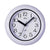 Horloge murale blanche avec chiffres arabes noirs et aiguilles, forme ronde
