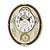 Horloge murale ovale, cadre marron, cadran blanc avec chiffres romains