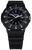 Montre homme avec cadran noir, index luminescents et bracelet noir