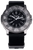 Bracelet de montre pour homme en nylon noir, cadran gris et index lumineux verts