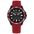 Tommy Hilfiger Herren-Armbanduhr, rotes Silikonband, schwarzes Zifferblatt, rote Akzente
