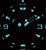 Cadran de montre pour homme avec index turquoise et affichage numérique