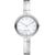 Damen-Titanuhr mit rundem Gehäuse, perlmuttfarbenem Zifferblatt und Metallarmband