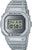 Montre Casio G-SHOCK avec boîtier métallique gris, affichage numérique et cadre de protection