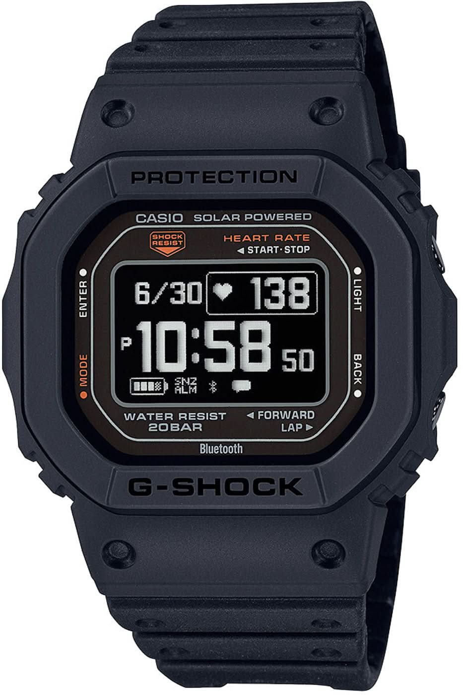 Montre Casio G-Shock pour homme avec cadran numérique noir et bracelet en caoutchouc
