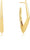 Eckige Creolen in Gold, lange ovale Form, futuristisches Rechteck-Design