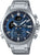 Montre Casio EDIFICE pour homme avec cadran bleu, bracelet en acier et design chronographe.