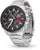 Casio Edifice Montre Homme Gros Plan : Boîtier en acier inoxydable argenté, cadran noir