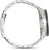 Bracelet de montre pour homme avec bracelet en métal argenté, vue latérale du dos du boîtier