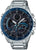 Bracelet de montre pour homme en acier inoxydable, avec lunette bleue et cadran noir