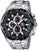 Montre sportive pour homme avec bracelet en acier inoxydable, cadran noir, chronographe et tachymètre