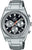 Montre Edifice pour homme avec bracelet en métal, cadran noir et trois compteurs chronographes