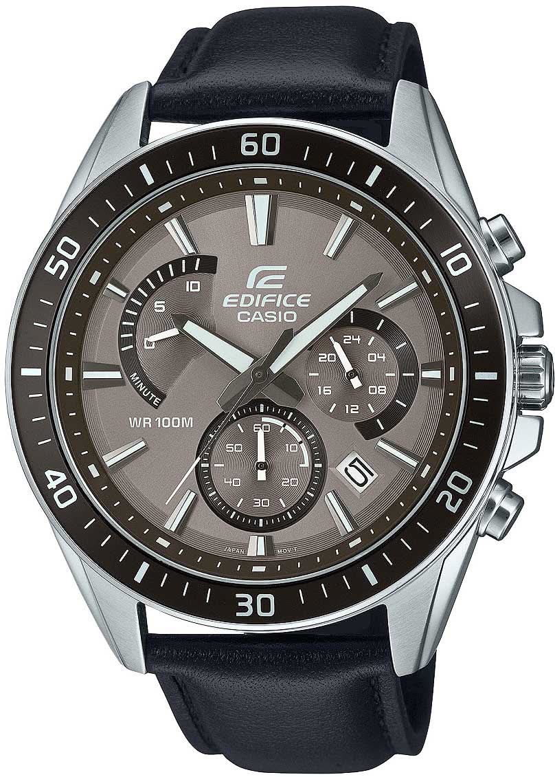 Bracelet de montre pour homme avec bracelet en cuir noir, boîtier rond en acier inoxydable et cadran sombre