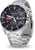 Chronographe pour homme avec lunette noire, compteurs chrono et bracelet en acier inoxydable