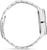 Montre-bracelet pour homme : vue latérale du boîtier en acier inoxydable avec couronne et poussoirs sur le bracelet à maillons.