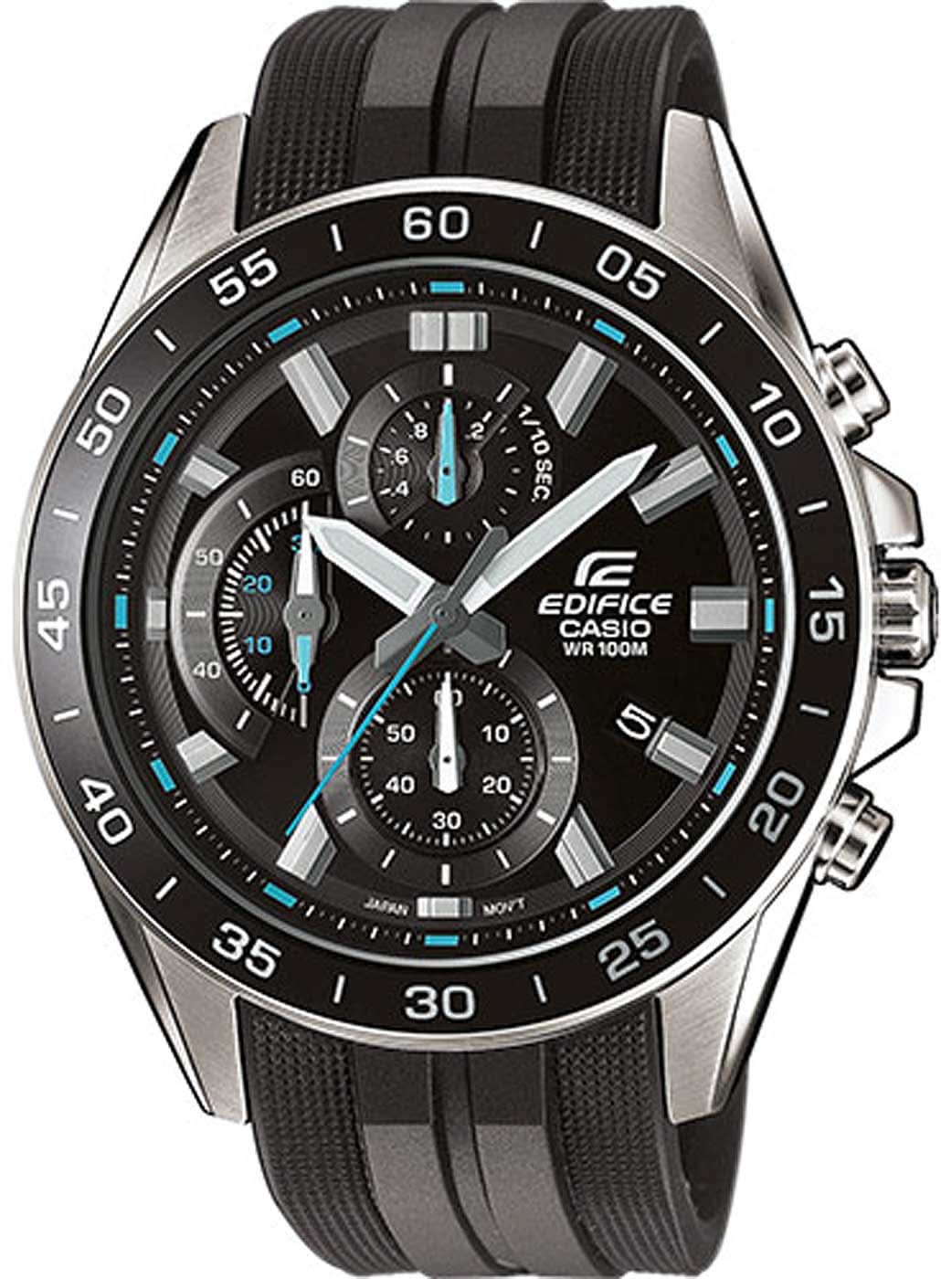 Bracelet de montre pour homme avec cadran noir, chronographe et bracelet en textile noir