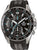 Bracelet de montre pour homme avec cadran noir, chronographe et bracelet en textile noir