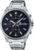 Herren-Chronograph mit schwarzem Zifferblatt und Edelstahlarmband