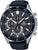 Bracelet de montre pour homme avec cadran noir, compteurs de chronographe et bracelet en cuir noir