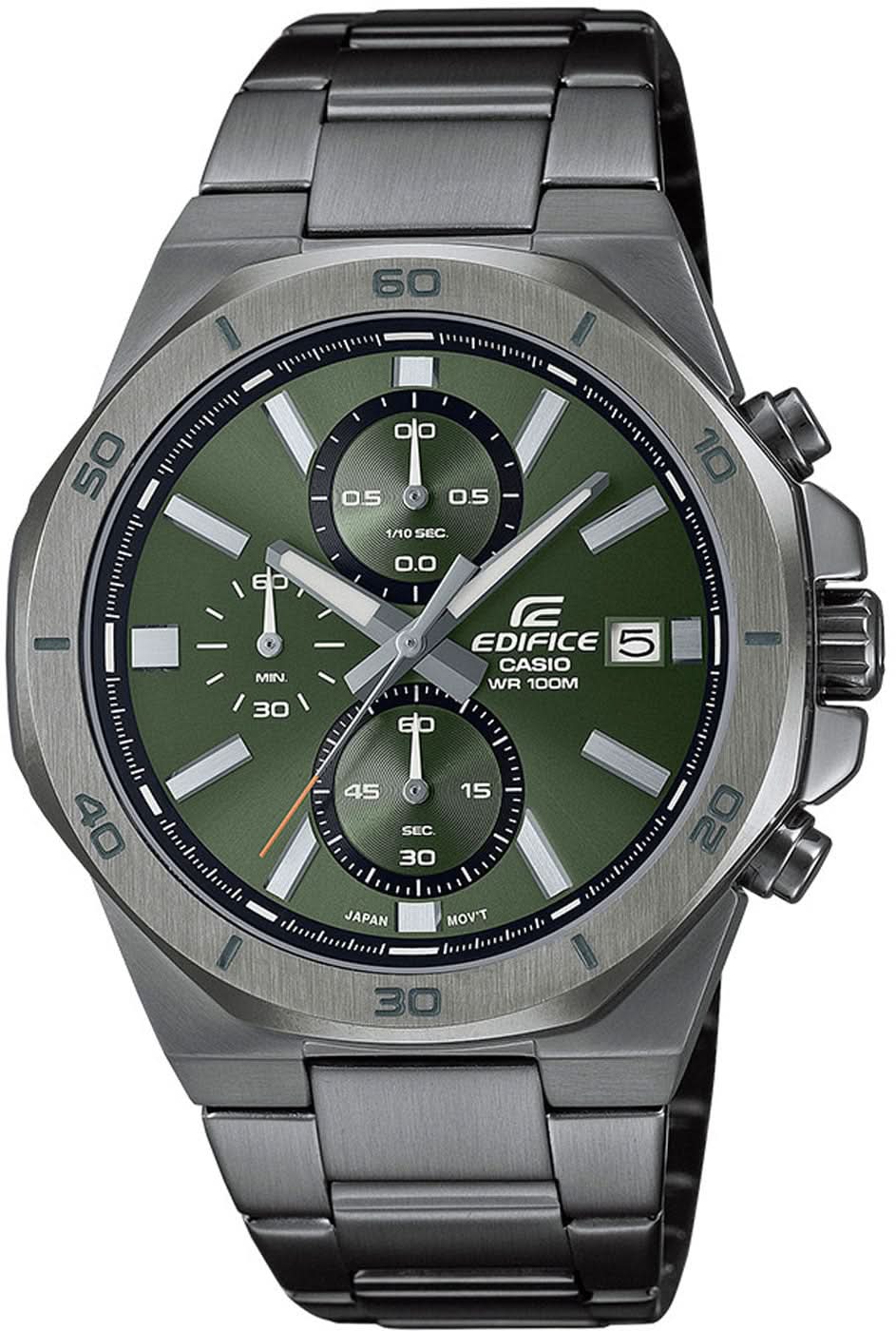 Casio Edifice EFV-640DC-3AVUEF Montre Homme • Chronographe Sportif • Lunette Octogonale