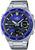 Bracelet de montre pour homme en acier inoxydable, cadran bleu avec affichage de la date, index luminescents