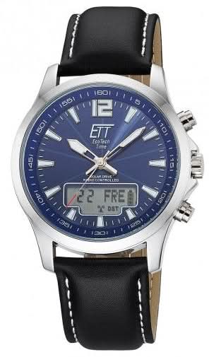 Montre homme Eco Tech Time Worldtimer EGA-11714-31L • Alimentation solaire • Technologie radio-pilotée