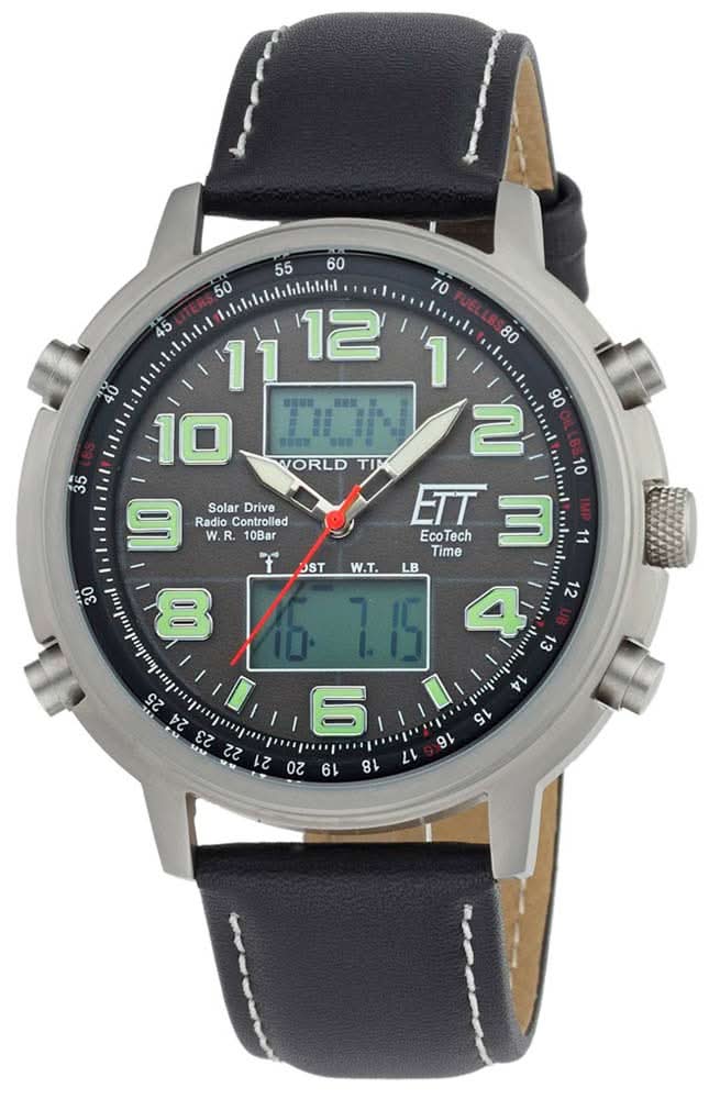 Montre homme Eco Tech Time Hunter II EGS-11301-22L • Alimentation solaire • Technologie radio-pilotée