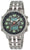 Bracelet de montre pour homme en métal, cadran rond noir avec de grands index