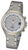 Montre homme en acier inoxydable bicolore, cadran rond, accents dorés, bracelet en métal
