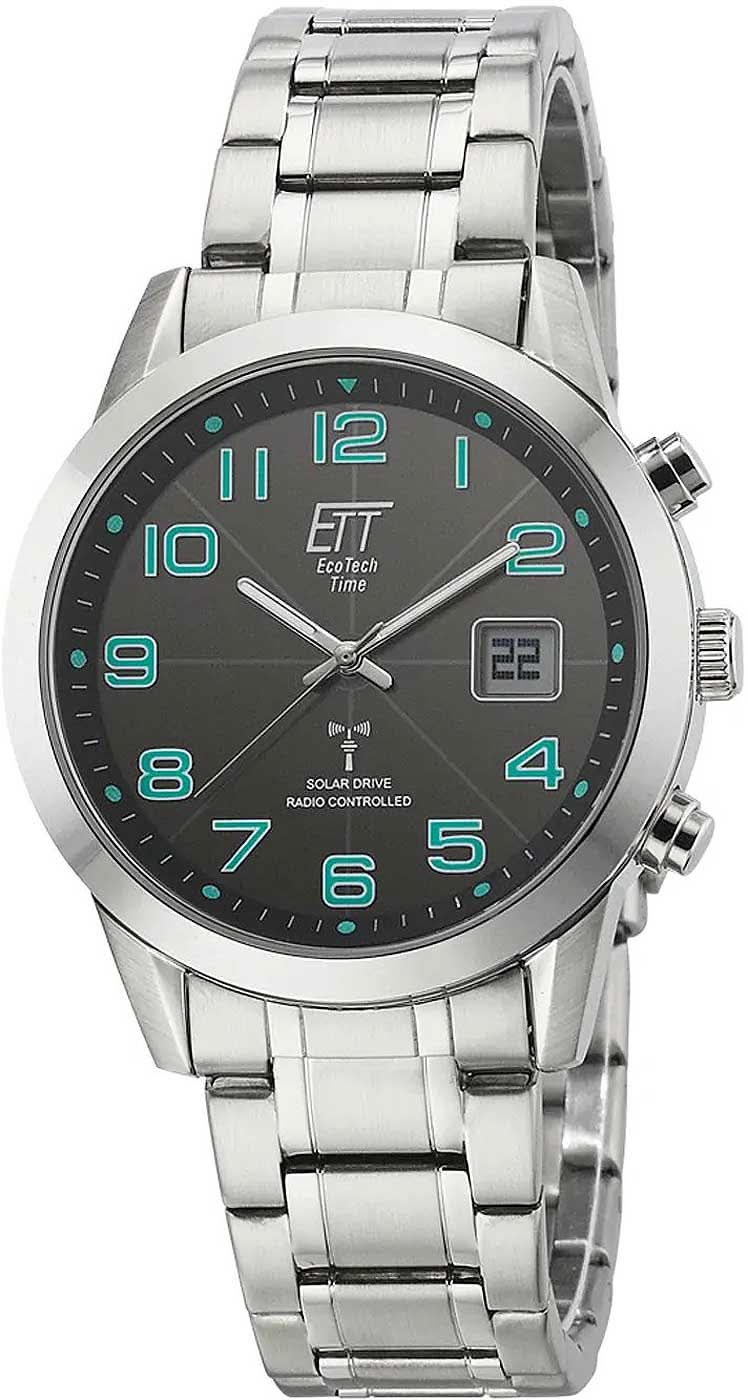 Bracelet de montre pour homme en acier inoxydable avec cadran sombre et index turquoise