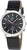 Bracelet pour homme avec cadran noir, accents rouges et bracelet en cuir noir