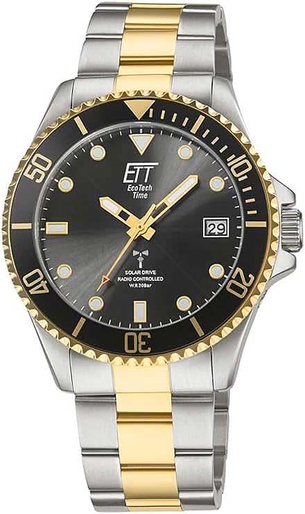 Montre Eco Tech Time EGS-11606-25M pour homme • Solaire-radio • Acier inoxydable
