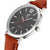 Bracelet de montre pour homme avec cadran noir, aiguilles et indicateur solaire, bracelet en cuir marron