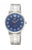 Montre pour homme avec cadran bleu et bracelet en métal argenté