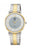 Bracelet de montre pour homme avec bracelet en métal argenté et doré, cadran rond