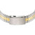 Bracelet de montre pour homme avec bracelet à maillons bicolores en métal et boucle ardillon, argent/or