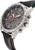 Herrenarmbanduhr mit silberfarbenem Gehäuse, schwarzem Zifferblatt und drei Drückern