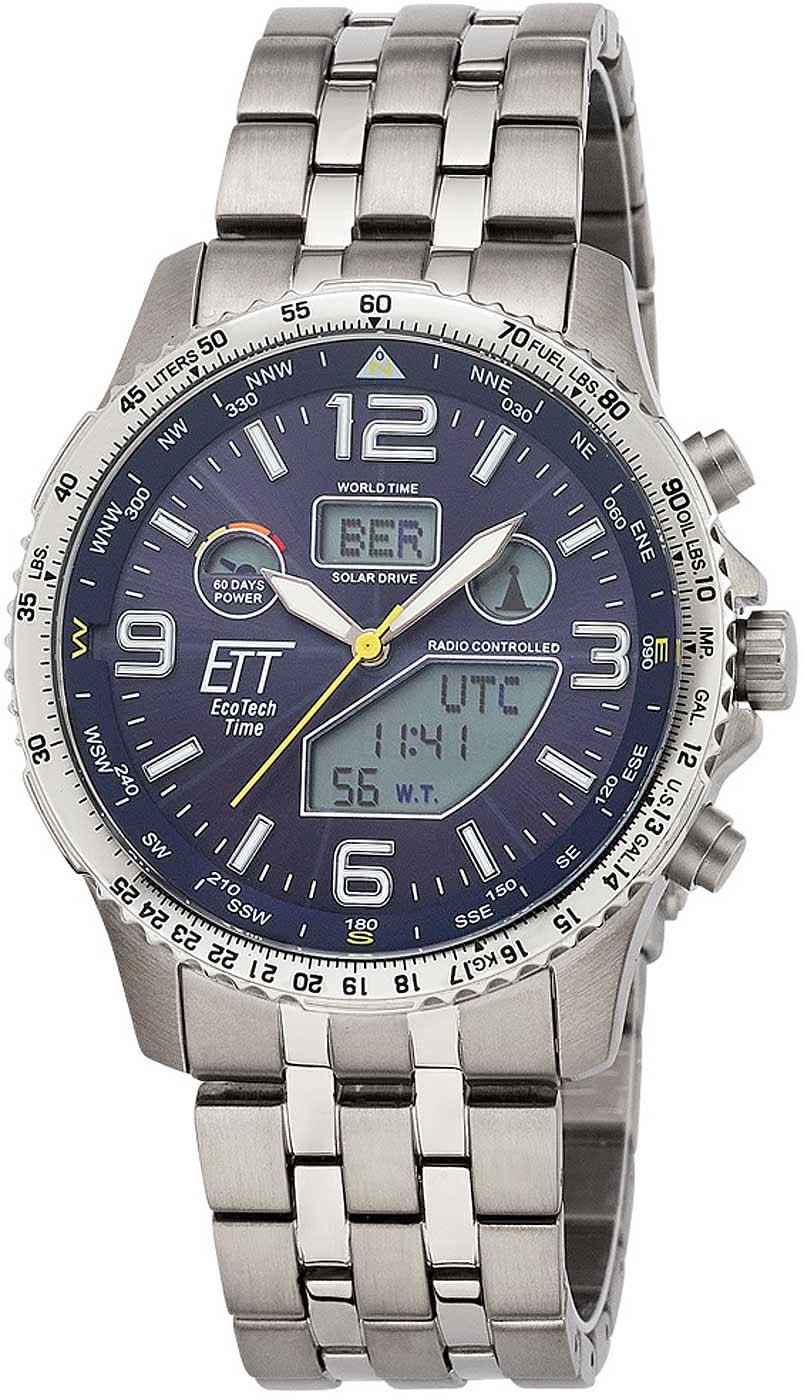 Montre bracelet pour homme, cadran bleu, bracelet en acier inoxydable, couronne et boutons