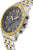 Bracelet de montre pour homme de côté, cadran bleu et lunette dorée, bracelet argenté