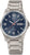 Bracelet pour homme avec cadran bleu foncé, bracelet en acier inoxydable et guichet dateur
