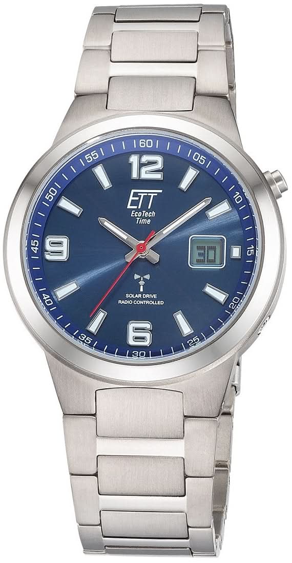 Bracelet de montre pour homme avec cadran bleu et bracelet en métal argenté