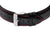 Bracelet pour homme avec bracelet en cuir noir, boucle métallique et surpiqûres décoratives rouges