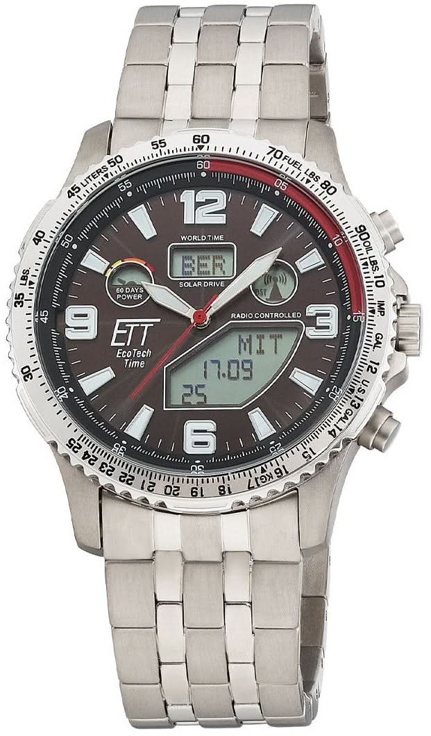 Bracelet de montre pour homme en titane argenté avec cadran noir, lunette ronde