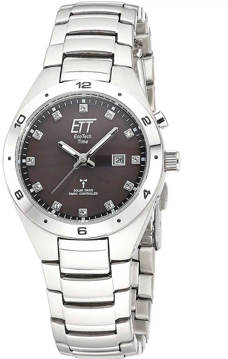 Montre pour femme avec bracelet en acier inoxydable, cadran noir et affichage de la date