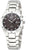 Montre pour femme avec bracelet en acier inoxydable, cadran noir et affichage de la date