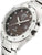 Montre pour femme avec boîtier en acier inoxydable, cadran et aiguilles noirs, couronne latérale