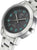Montre pour femme avec cadran noir, boîtier en acier inoxydable et couronne latérale