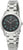 Montre pour femme avec cadran noir et bracelet en acier inoxydable, lunette ronde