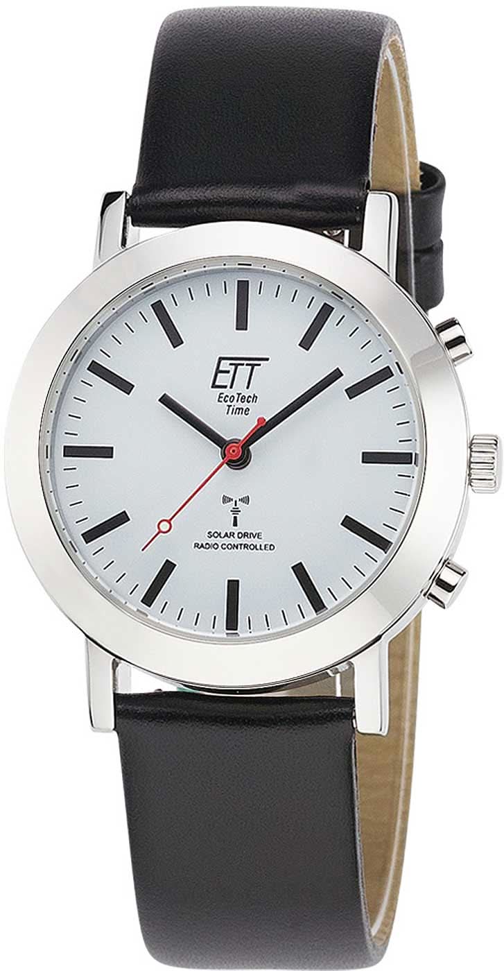 Montre pour femme : bracelet en cuir noir, boîtier rond argenté, cadran blanc